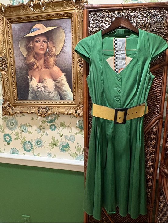 L.A.M.B. Dresses & Skirts - Rare 2008 L.A.M.B. Green Fit & Flare Dress Rockabilly Pinup Style